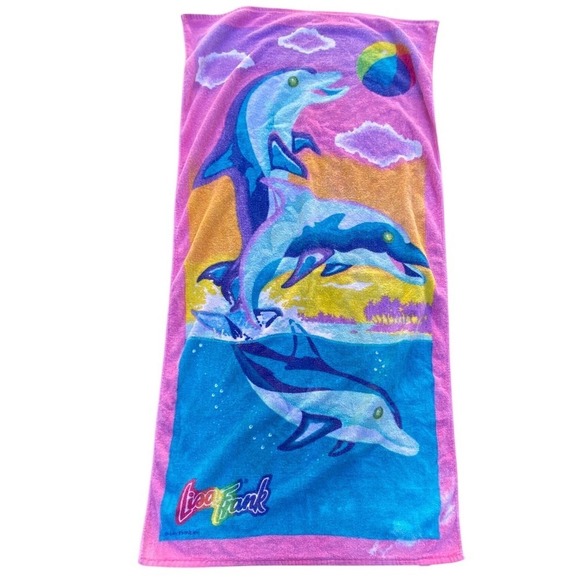 Lisa Frank Other - Vintage Lisa Frank Dancing Dolphins Beach Towel  30x56 Neon 90s